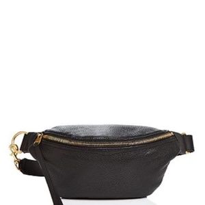 Rebecca Minkoff Bree Adjustable Black Leather Lined Belt Bag Gold Zipper RARE!